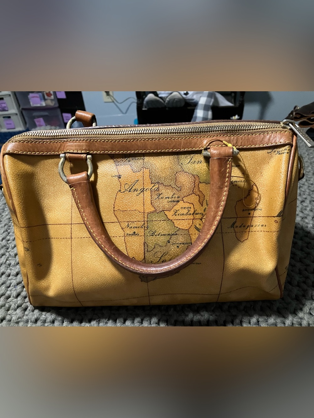 Alviero Martini Boston Map Handbag